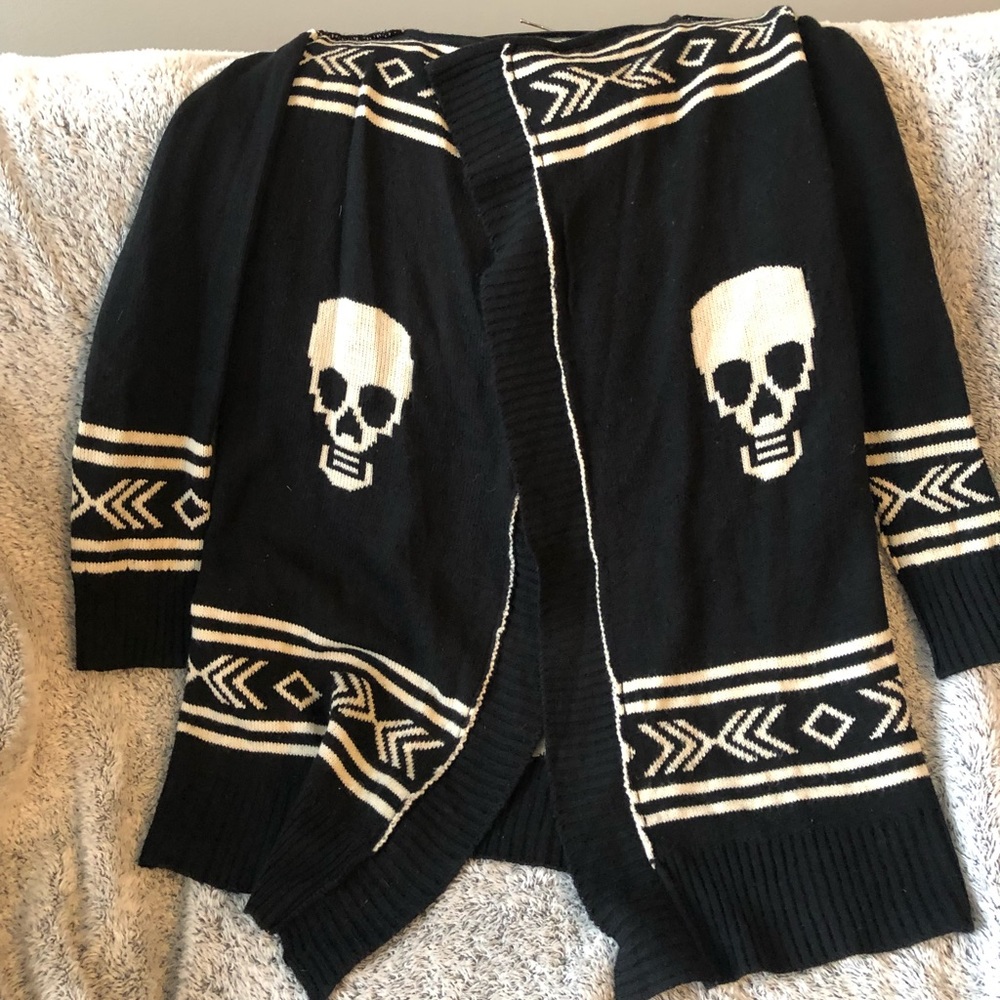Black and off white skull sweater. Reversible!